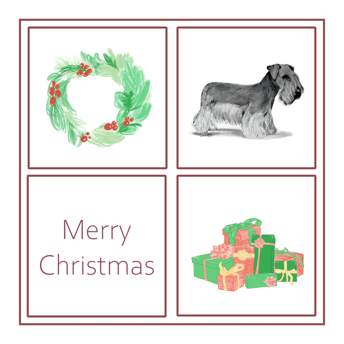 Cesky Terrier Christmas Card Choice of 3