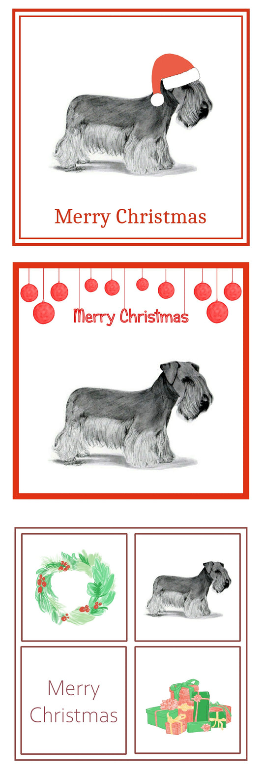 Cesky Terrier Christmas Card Choice of 3
