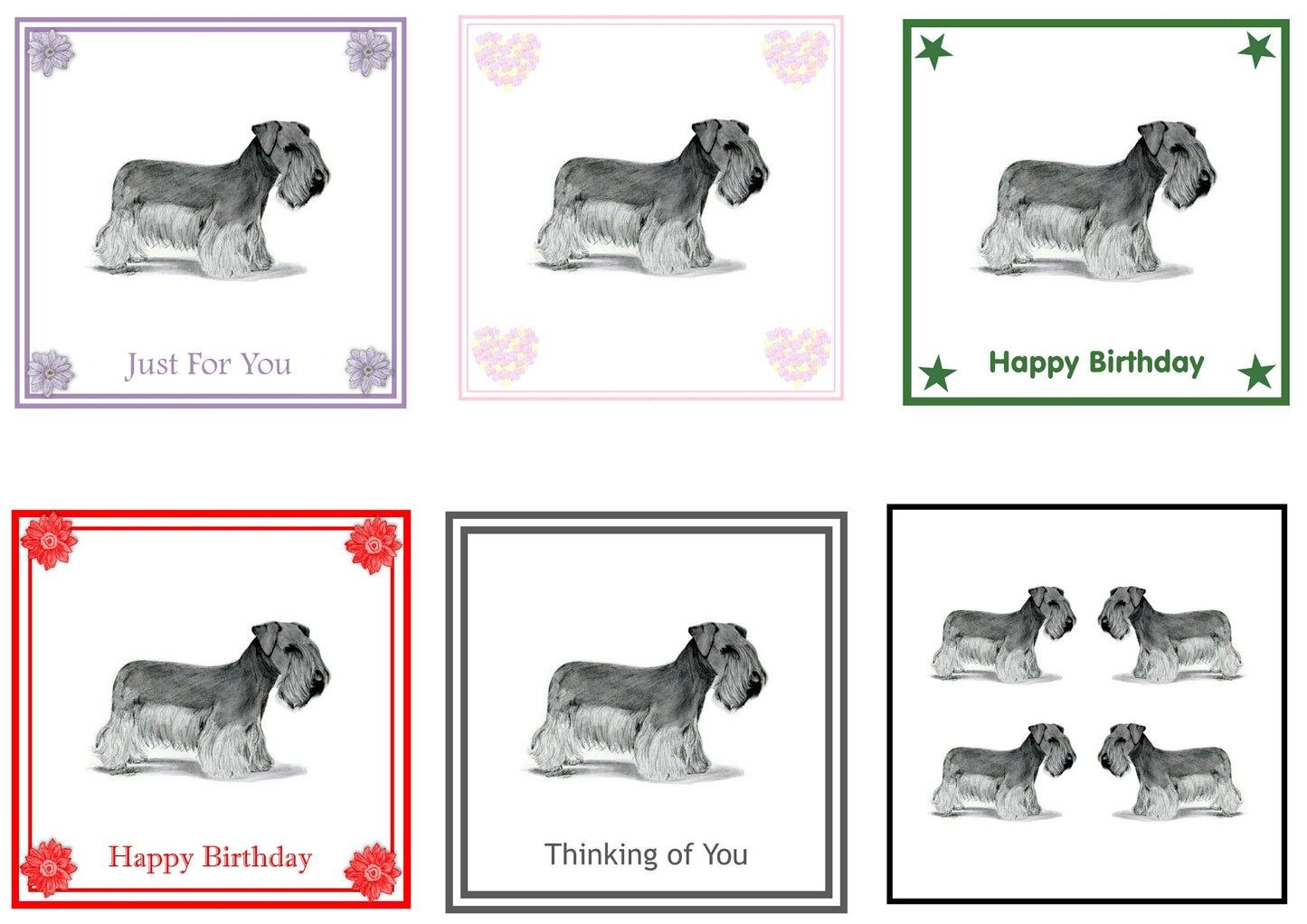 Cesky Terrier Greeting Card Choice of 6 Designs BIRTHDAY, THINKING OF YOU, BLANK