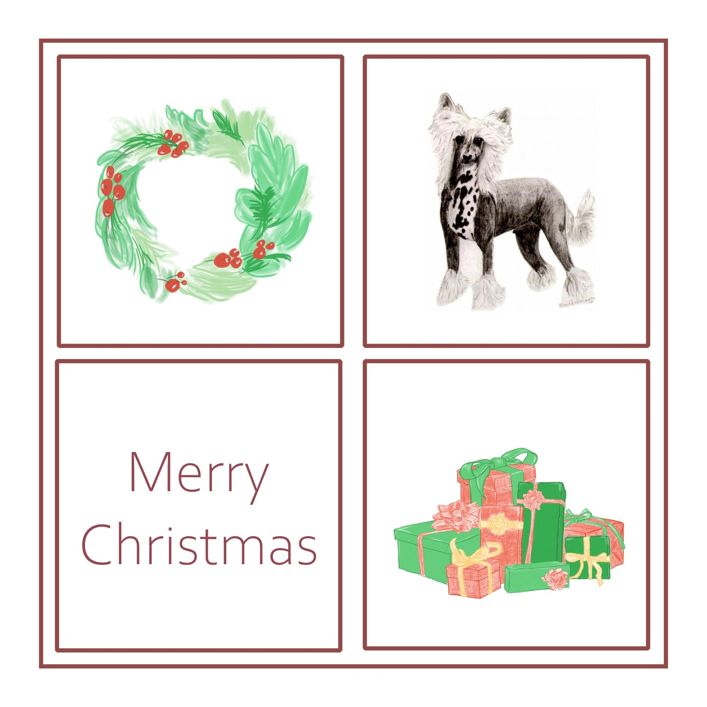 Chinese Crested Christmas Card Choice of 3