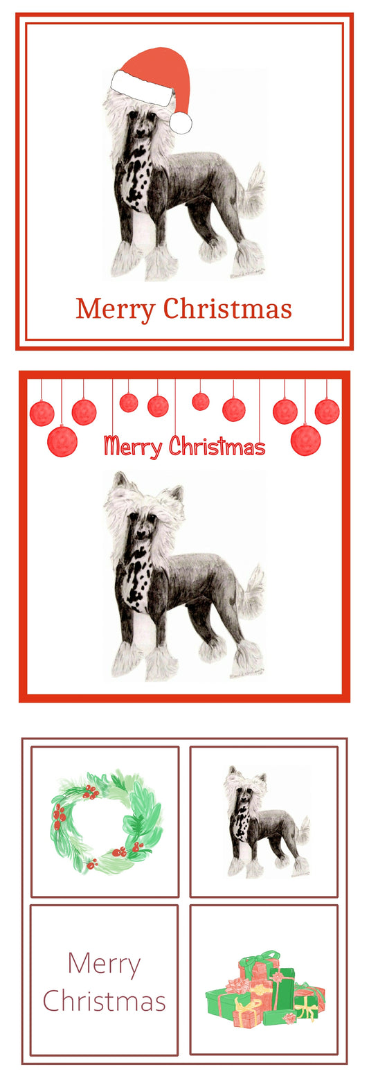 Chinese Crested Christmas Card Choice of 3