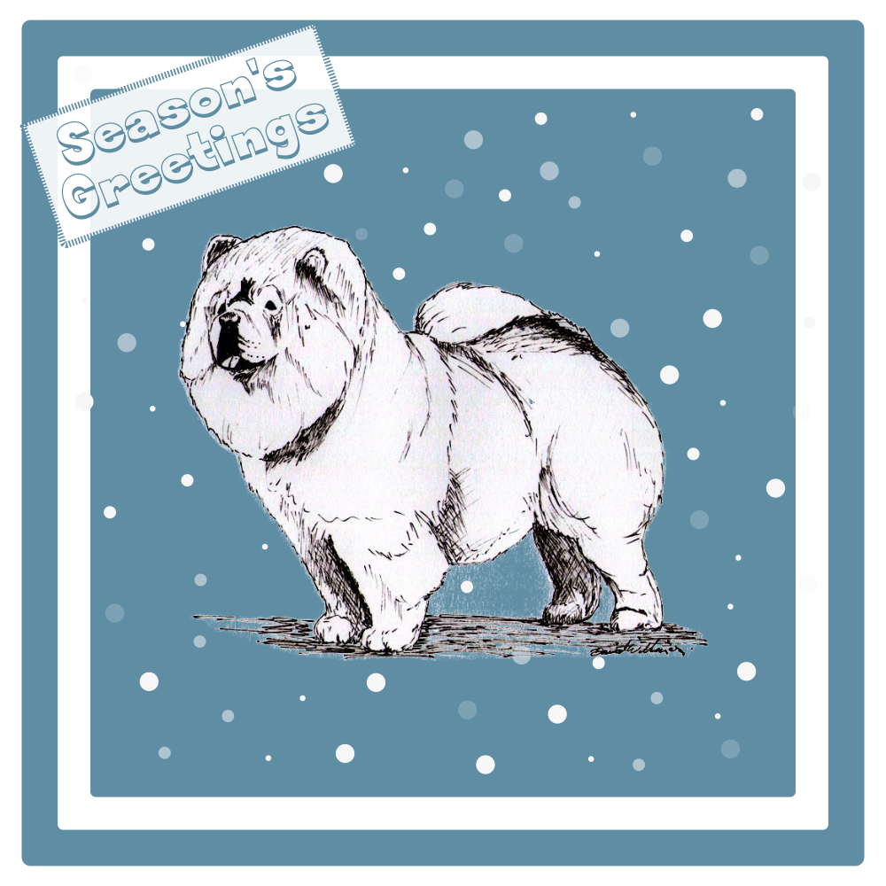 Chow Chow Christmas Card Choice of 3 Card Designs Single or Multi Pack