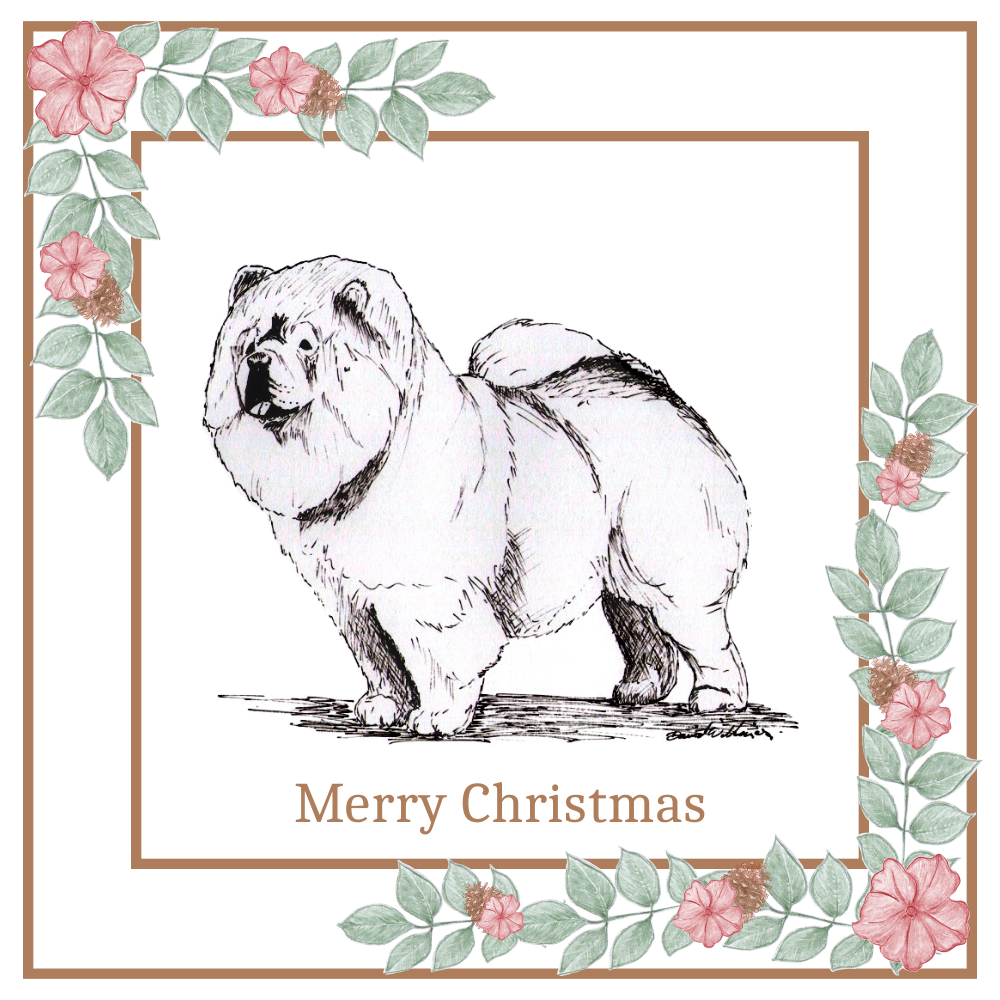 Chow Chow Christmas Card Choice of 3 Card Designs Single or Multi Pack