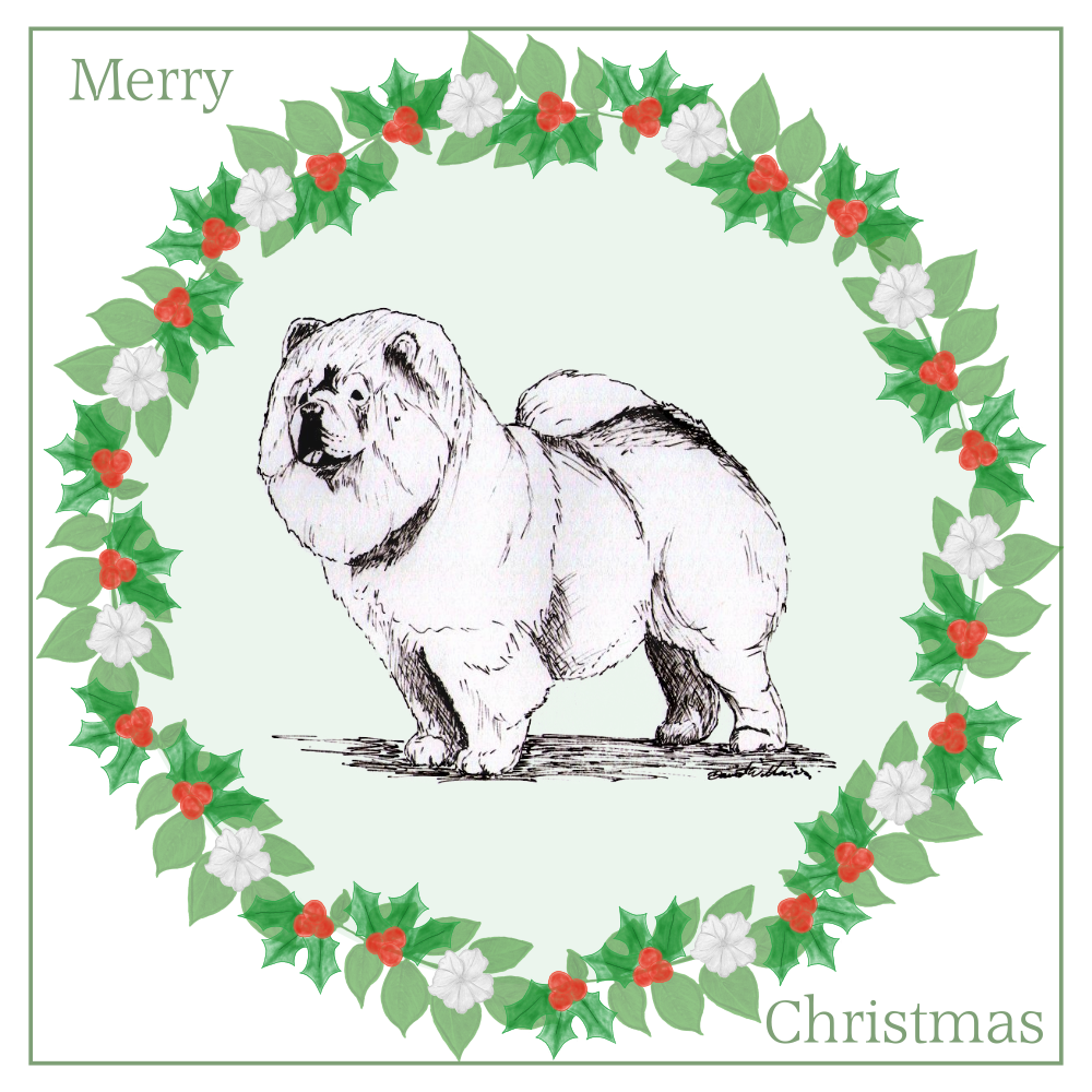 Chow Chow Christmas Card Choice of 3 Card Designs Single or Multi Pack