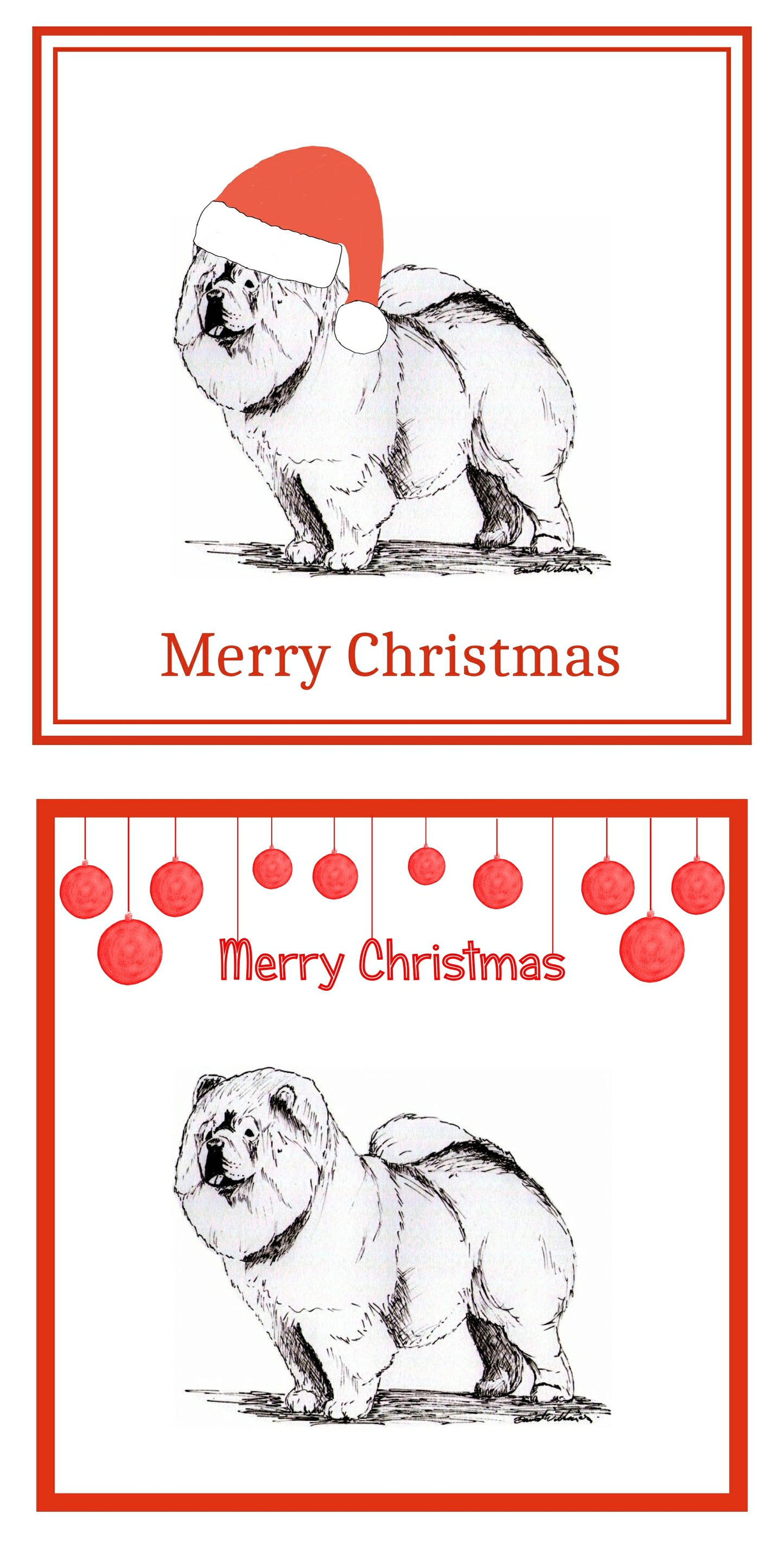 Chow Chow Christmas Cards Pack of 6