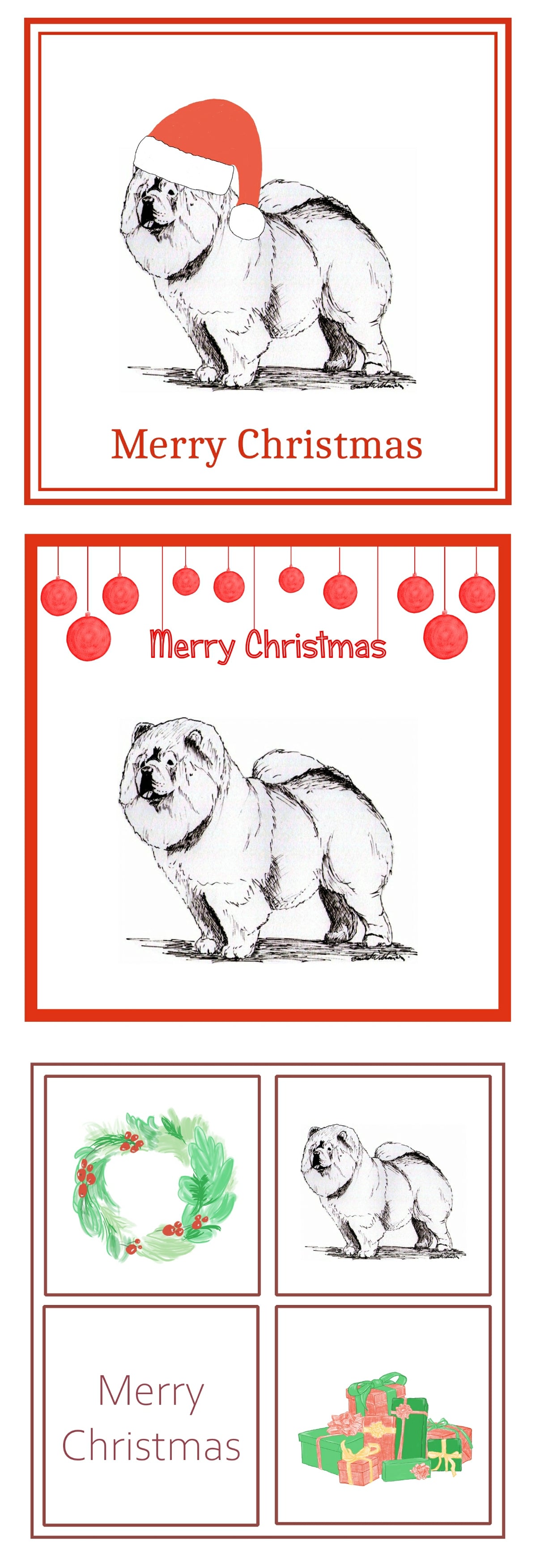 Chow Chow Christmas Card Choice of 3