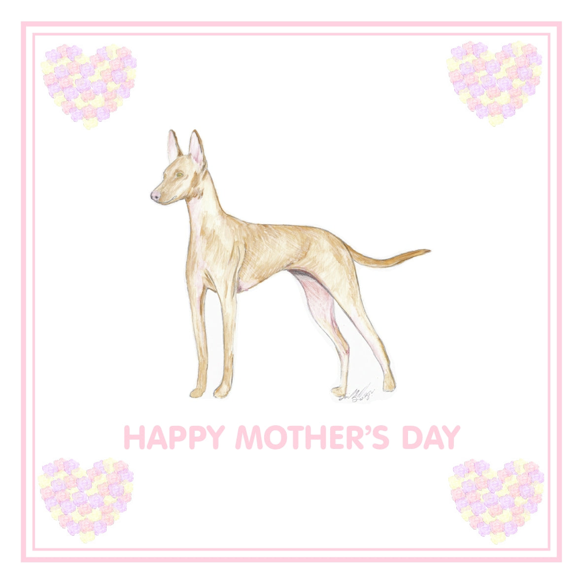 Cirneco dell'Etna Mother's Day Card PERSONALISATION AVAILABLE