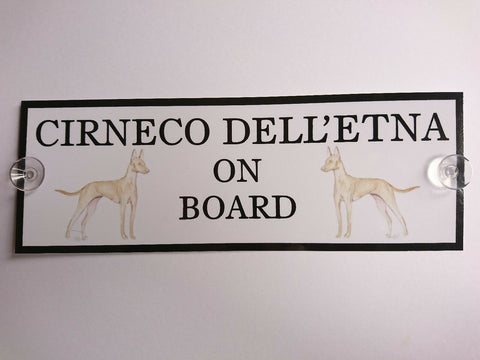 Cirneco dell'Etna On Board Car Sign