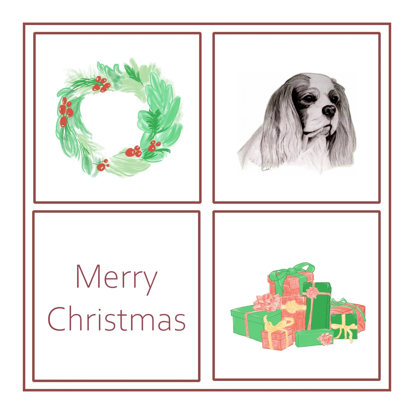 Cavalier King Charles Spaniel Christmas Card Choice of 3
