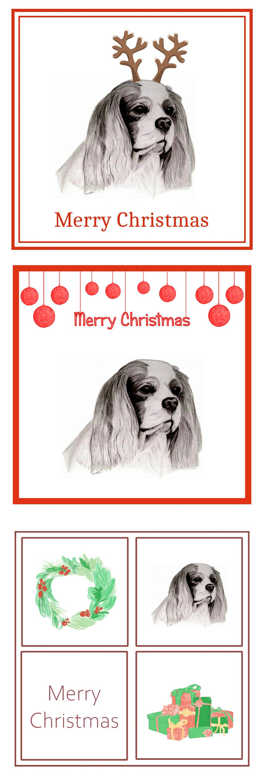 Cavalier King Charles Spaniel Christmas Card Choice of 3