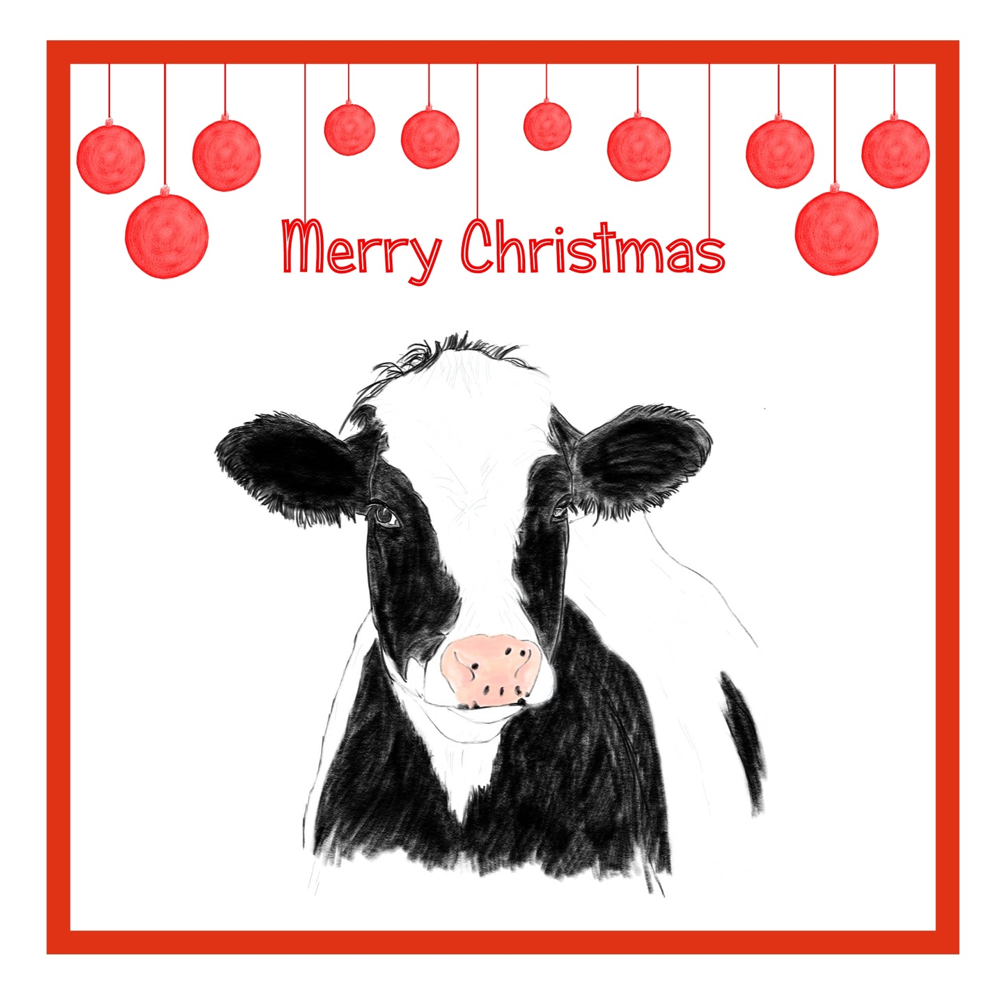 Cow Christmas Cards Pack of 6
