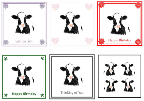 Cow Greeting Card Choice of 6 Designs BIRTHDAY, THINKING OF YOU, BLANK