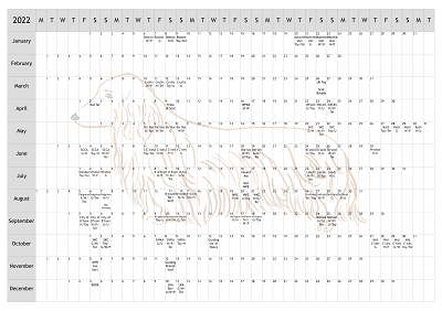 L/H Dachshund Dog Show 2022 Year Planner A4