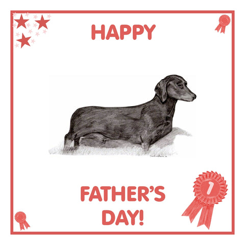 S/H Dachshund Father's Day Card PERSONALISATION AVAILABLE