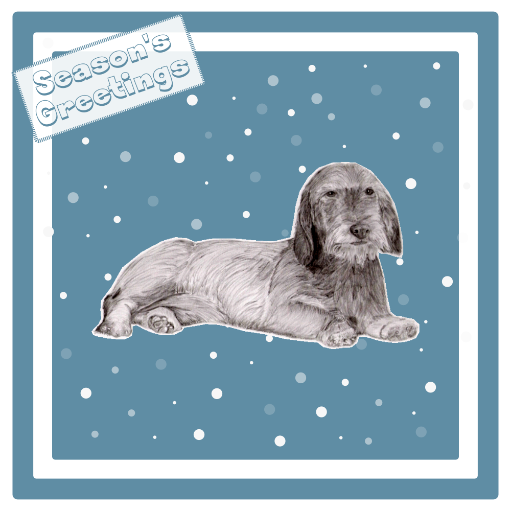 W/H Dachshund Christmas Card Choice of 3 Card Designs Single or Multi Pack