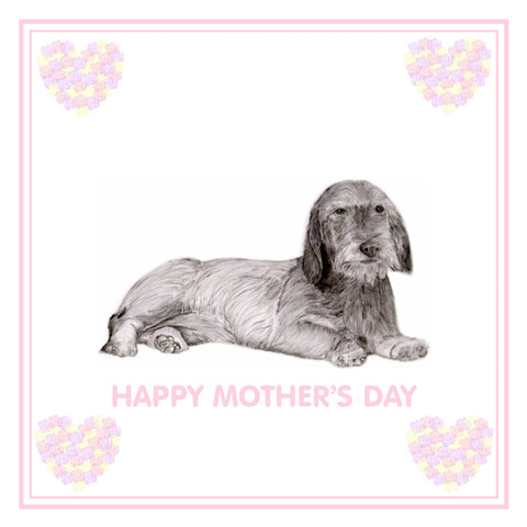 W/H Dachshund Mother's Day Card PERSONALISATION AVAILABLE