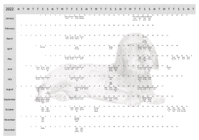 W/H Dachshund Dog Show 2022 Year Planner A4