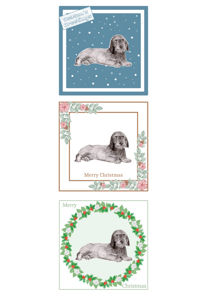 W/H Dachshund Christmas Card Choice of 3 Card Designs Single or Multi Pack