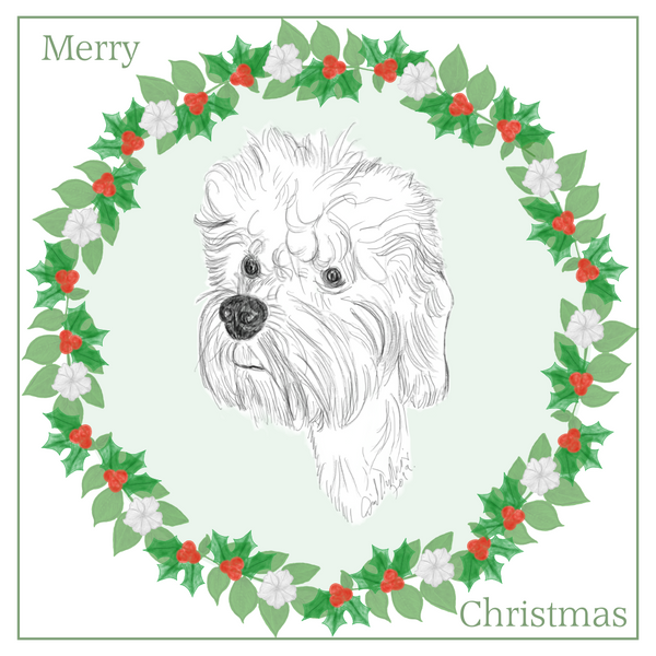 Dandie Dinmont Terrier Christmas Card Choice of 3 Card Designs Single or Multi Pack