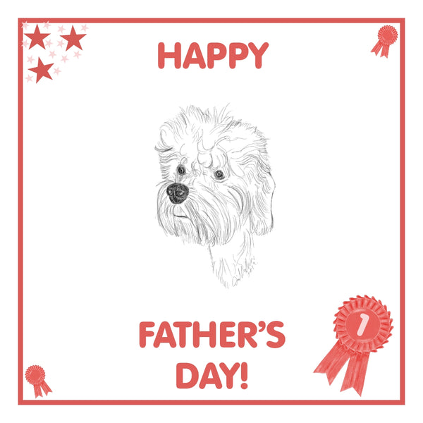 Dandie Dinmont Terrier Father's Day Card PERSONALISATION AVAILABLE