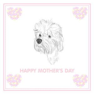 Dandie Dinmont Terrier Mother's Day Card PERSONALISATION AVAILABLE