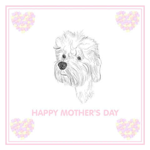 Dandie Dinmont Terrier Mother's Day Card PERSONALISATION AVAILABLE