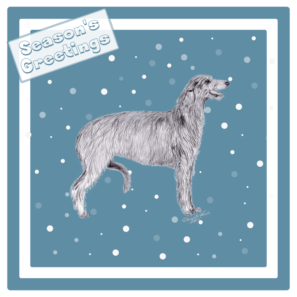 Deerhound Christmas Card Choice of 3 Card Designs Single or Multi Pack