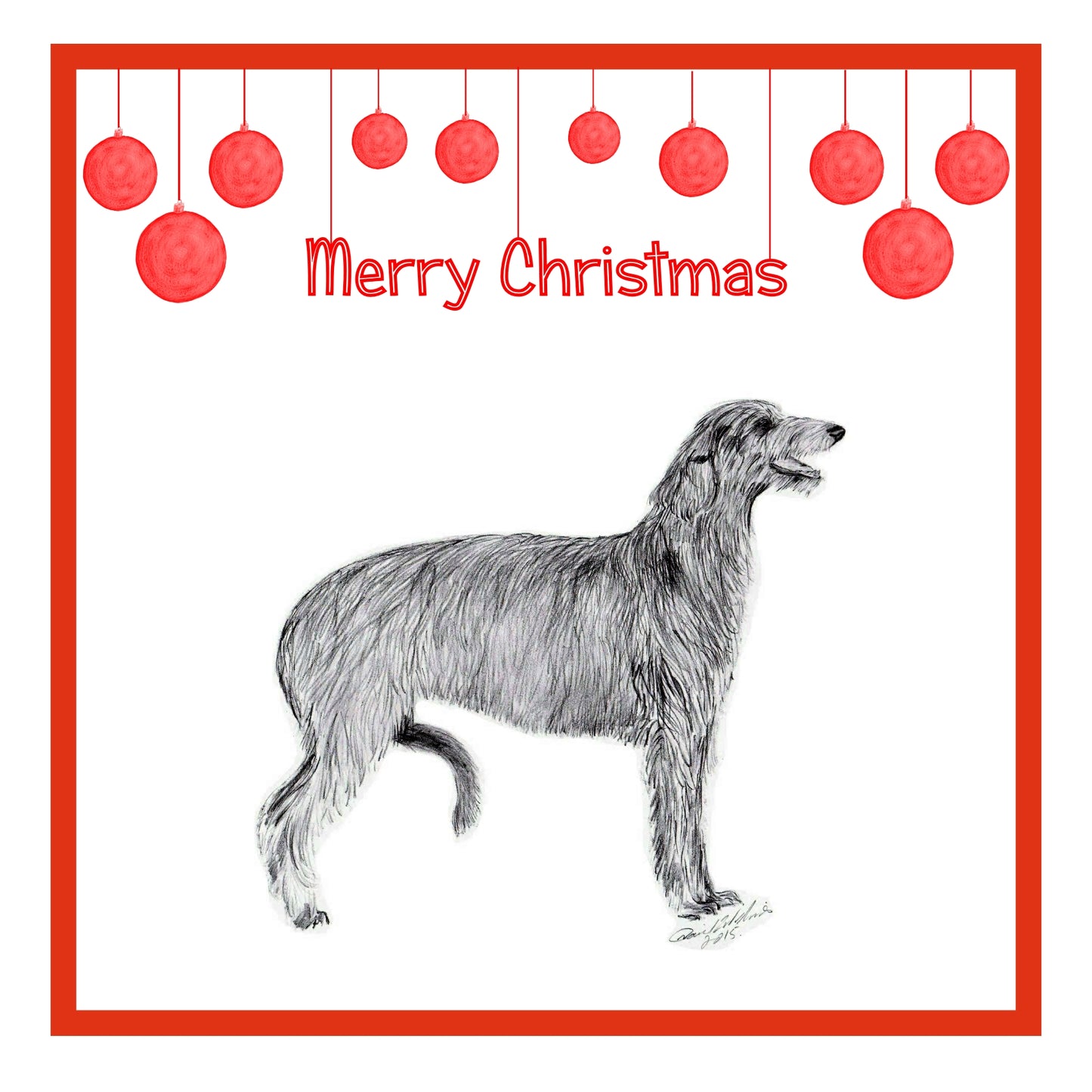 Deerhound Christmas Card Choice of 3