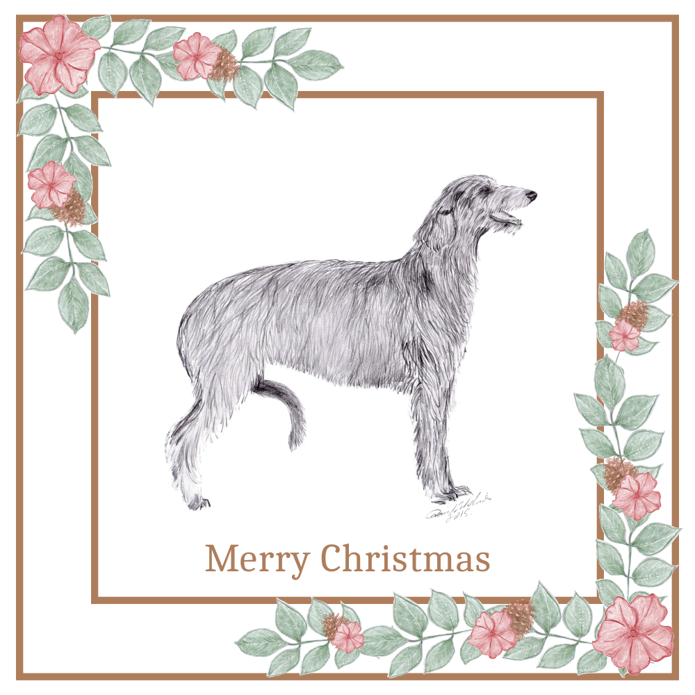 Deerhound Christmas Card Choice of 3 Card Designs Single or Multi Pack