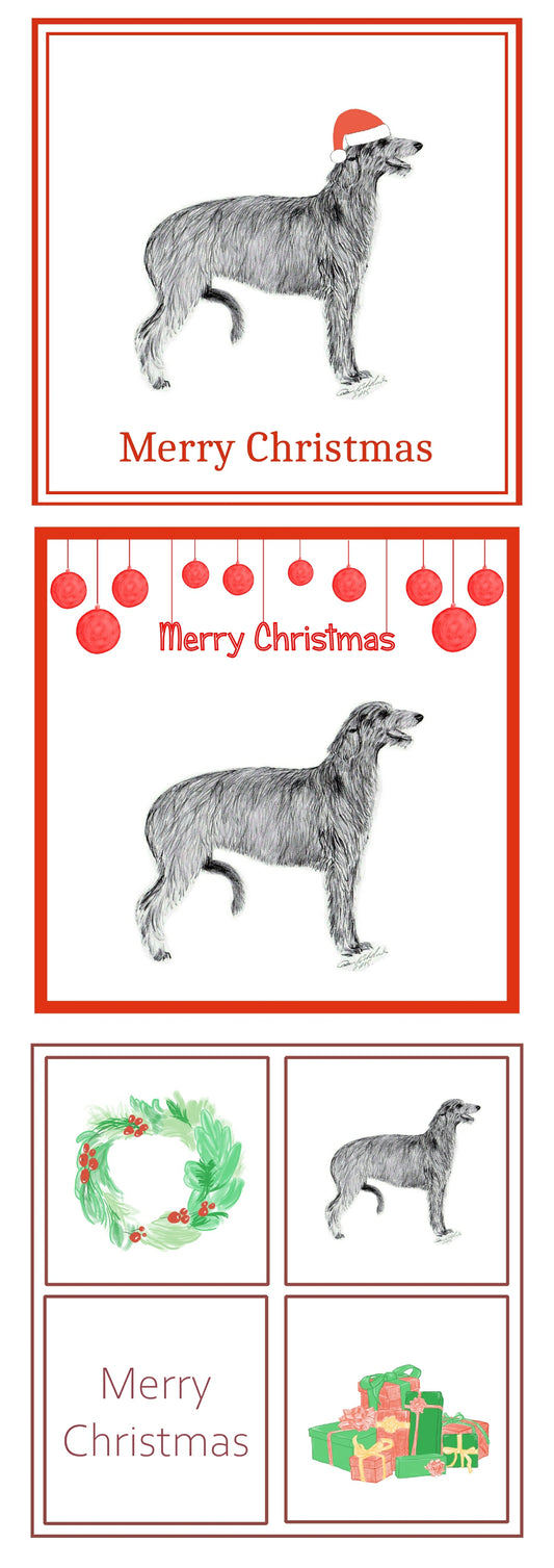 Deerhound Christmas Card Choice of 3
