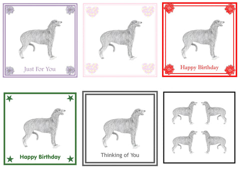 Deerhound Greeting Card Choice of 6 Designs BIRTHDAY, THINKING OF YOU, BLANK