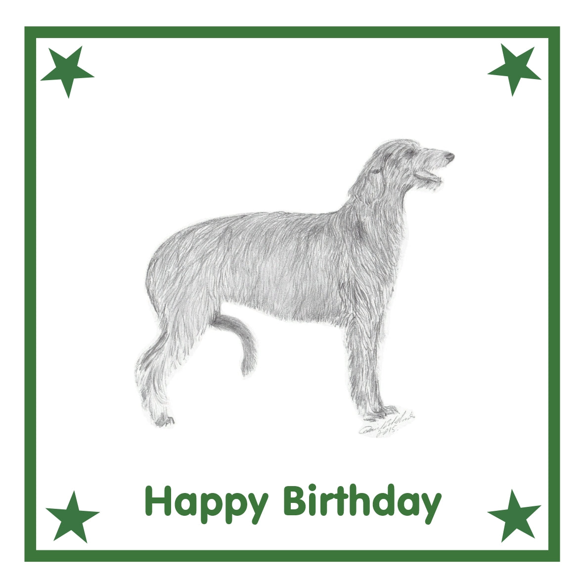 Deerhound Greeting Card Choice of 6 Designs BIRTHDAY, THINKING OF YOU, BLANK