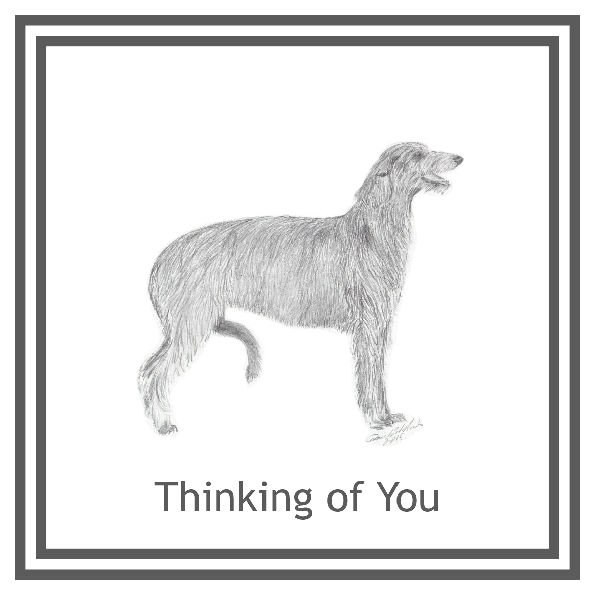Deerhound Greeting Card Choice of 6 Designs BIRTHDAY, THINKING OF YOU, BLANK