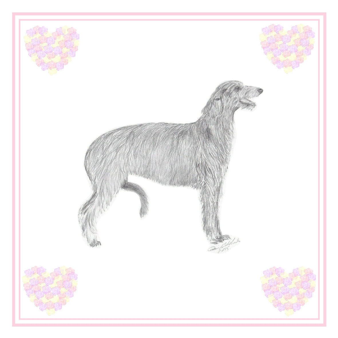 Deerhound Greeting Card Choice of 6 Designs BIRTHDAY, THINKING OF YOU, BLANK