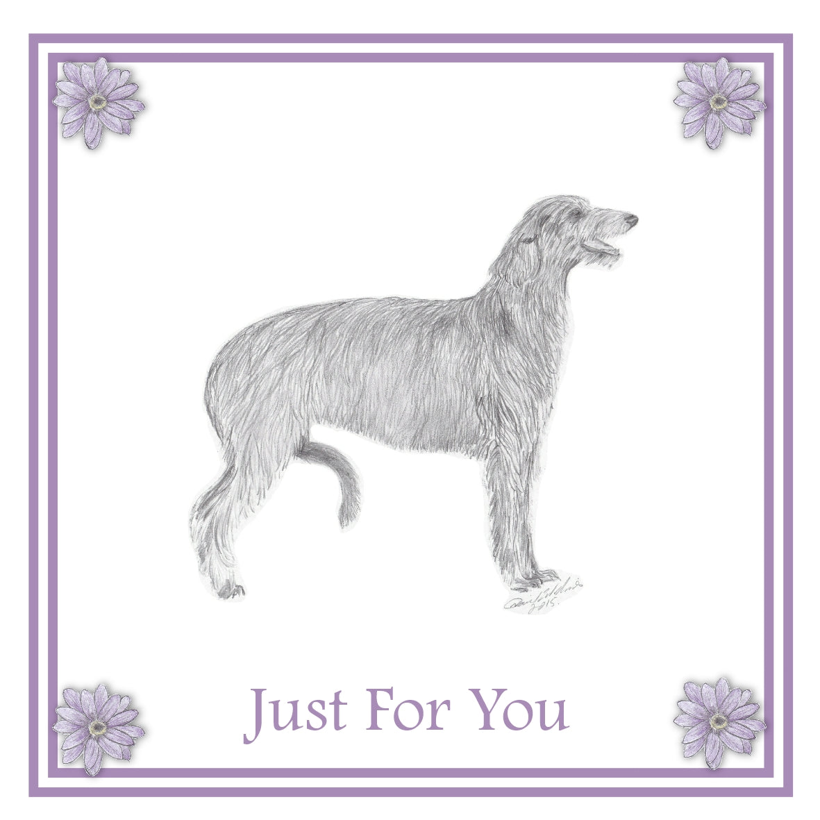 Deerhound Greeting Card Choice of 6 Designs BIRTHDAY, THINKING OF YOU, BLANK