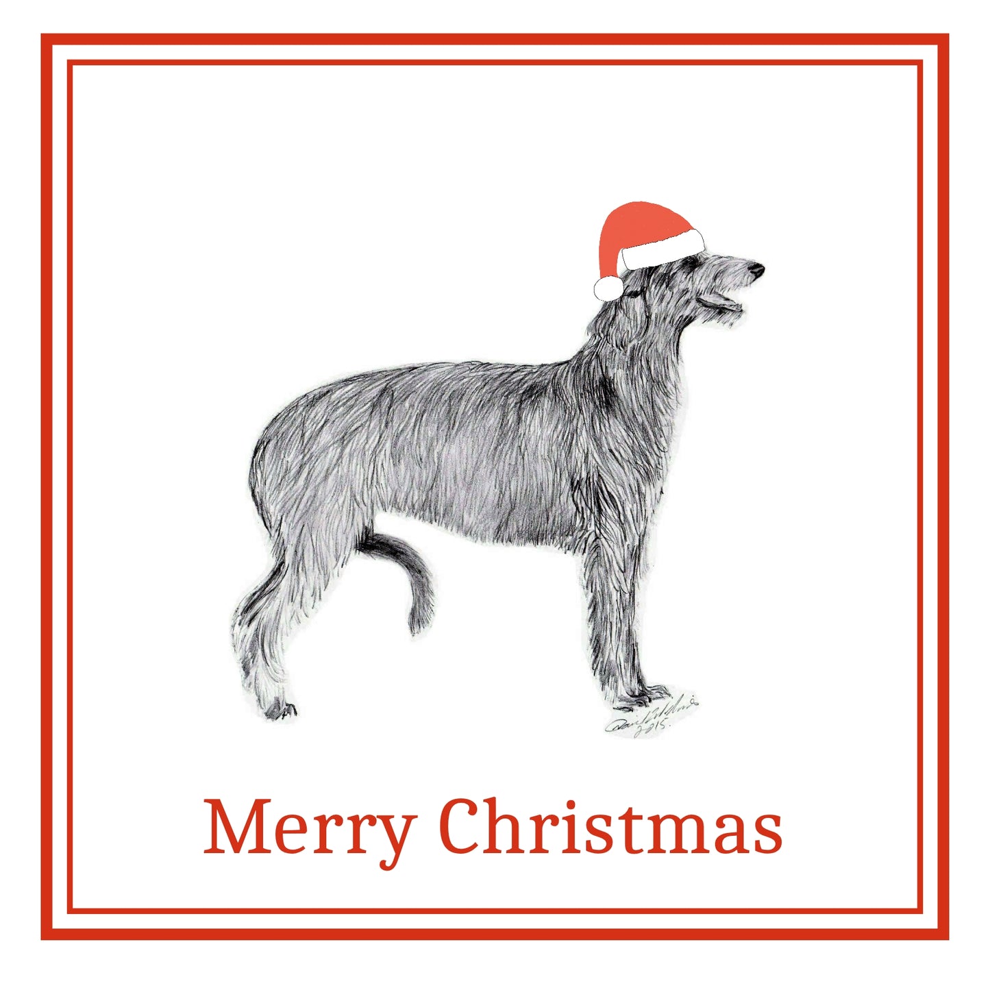 Deerhound Christmas Card Choice of 3