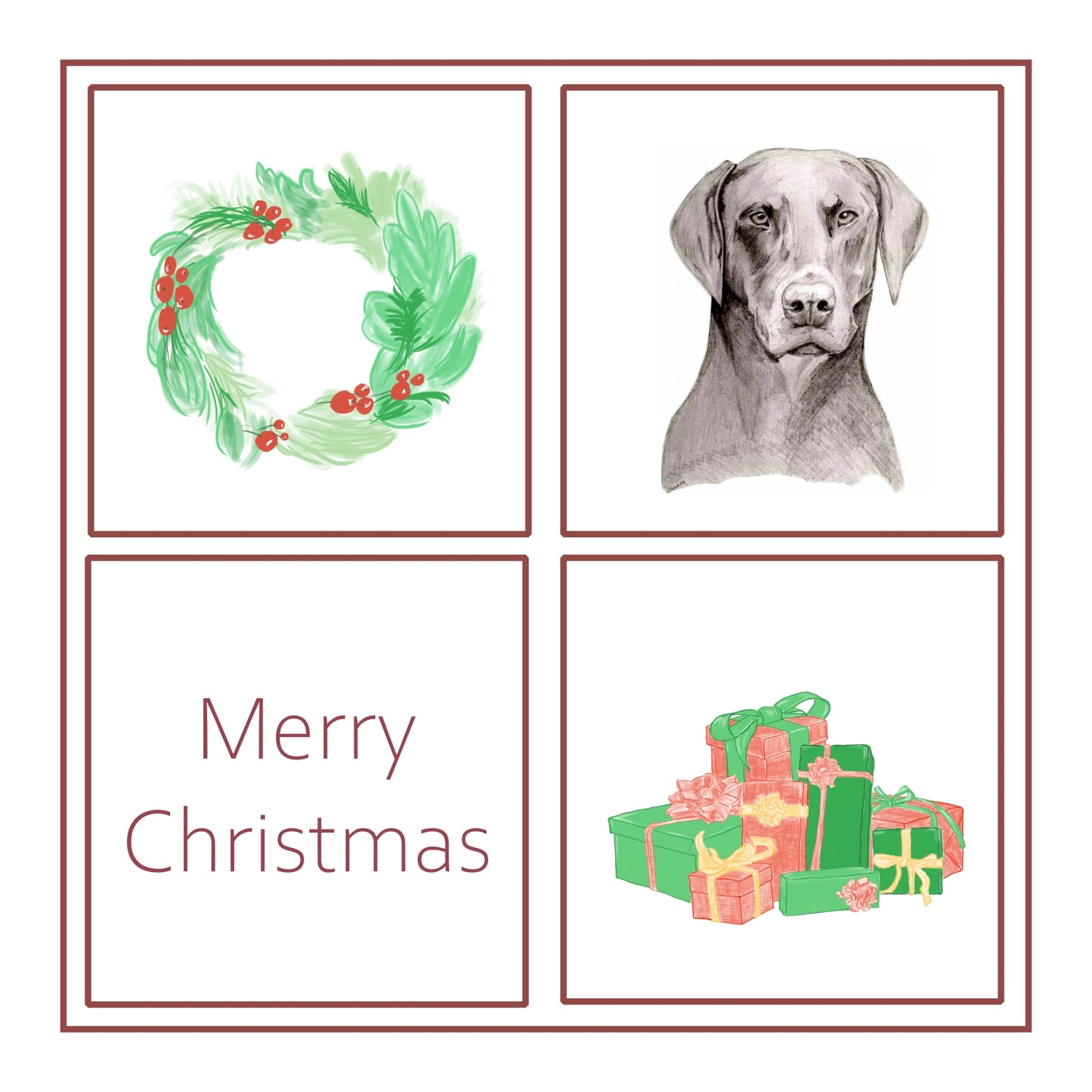 Dobermann Christmas Card Choice of 3