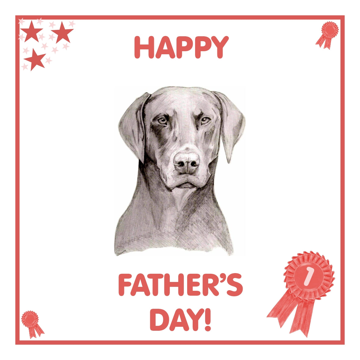 Dobermann Father's Day Card PERSONALISATION AVAILABLE