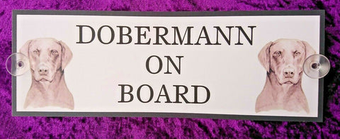 Dobermann On Board Car Sign