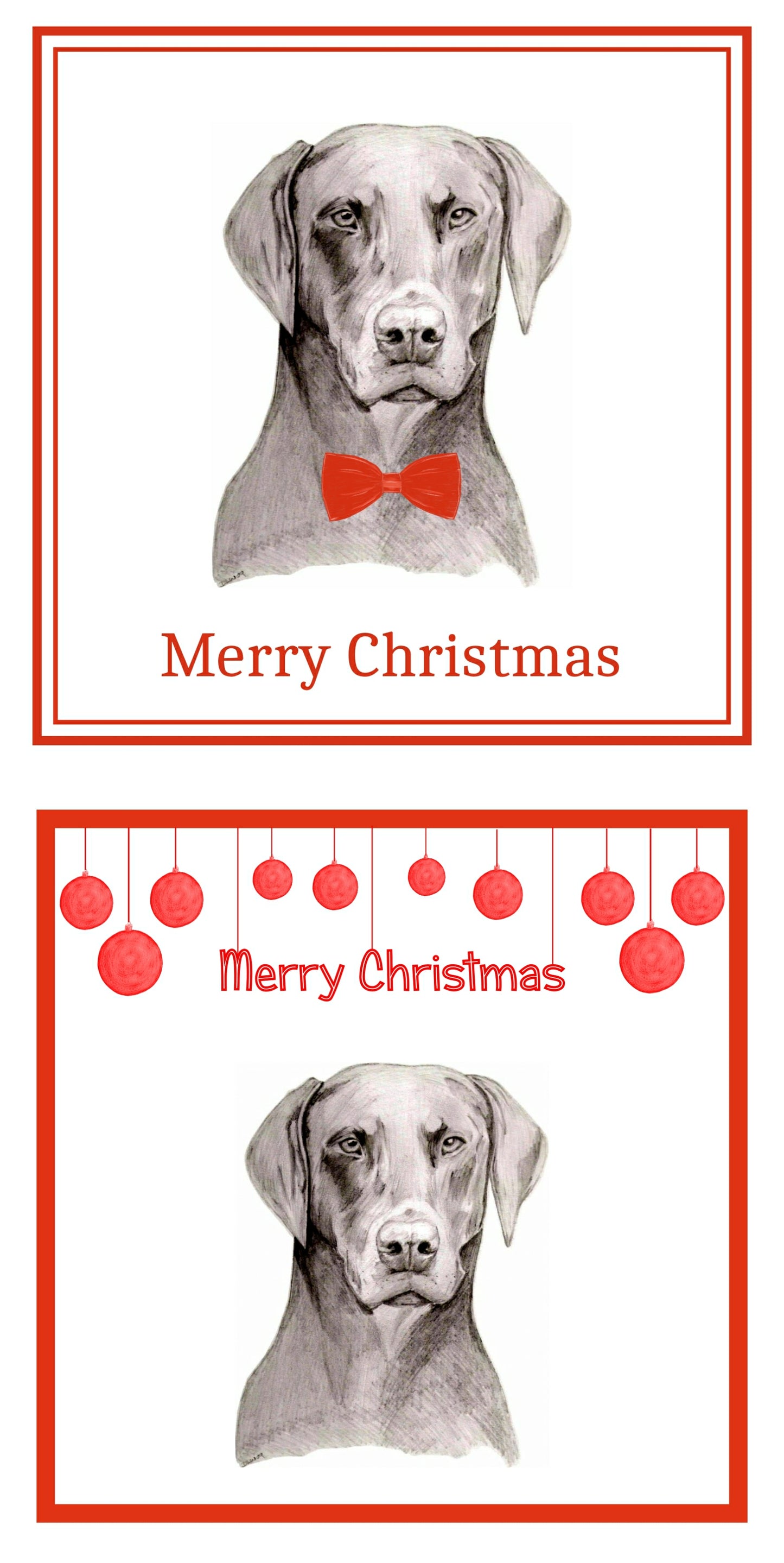 Dobermann Christmas Cards Pack of 6