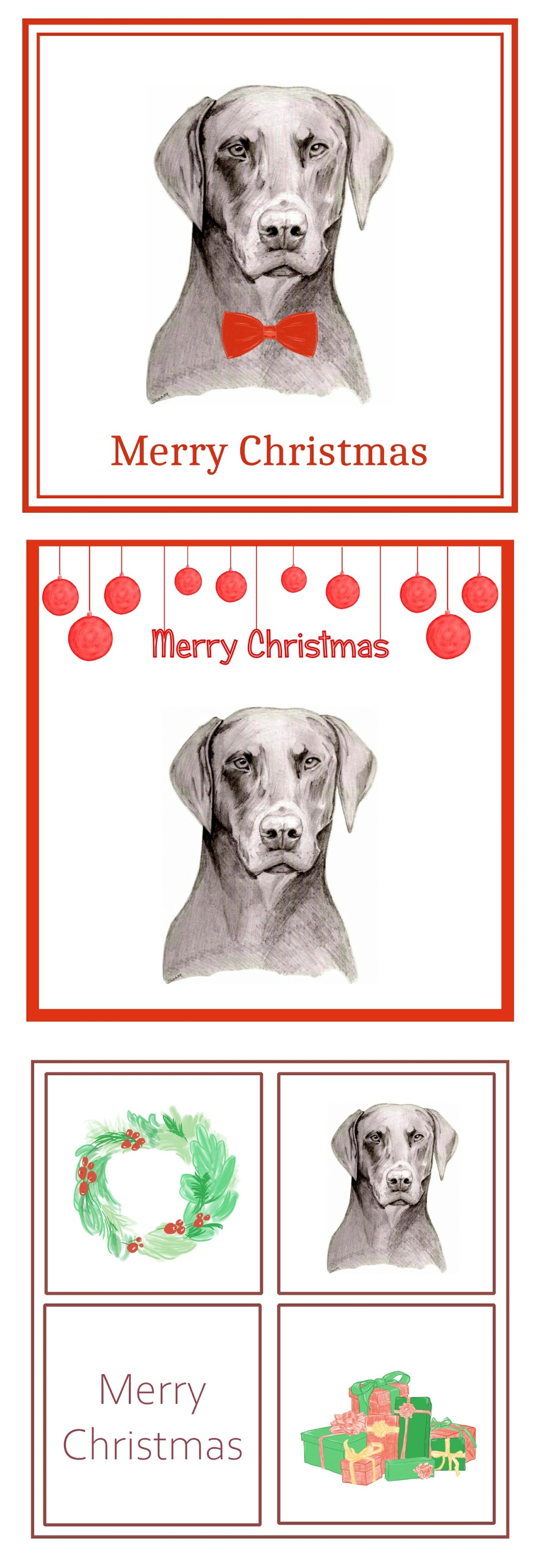 Dobermann Christmas Card Choice of 3
