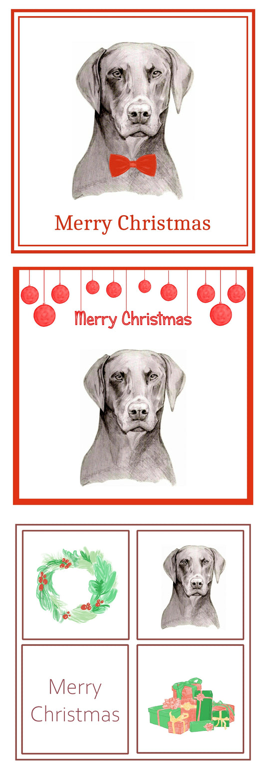 Dobermann Christmas Card Choice of 3