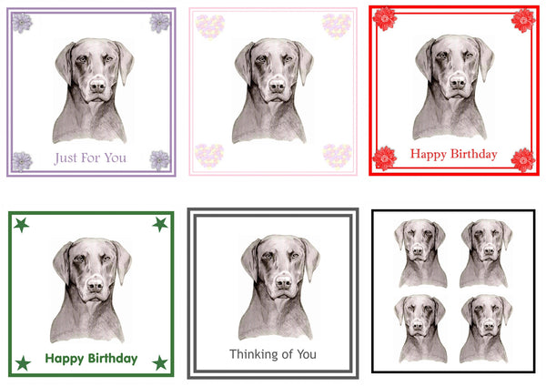 Dobermann Greeting Card Choice of 6 Designs BIRTHDAY, THINKING OF YOU, BLANK