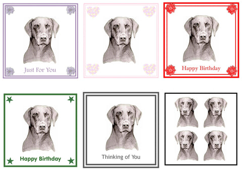 Dobermann Greeting Card Choice of 6 Designs BIRTHDAY, THINKING OF YOU, BLANK