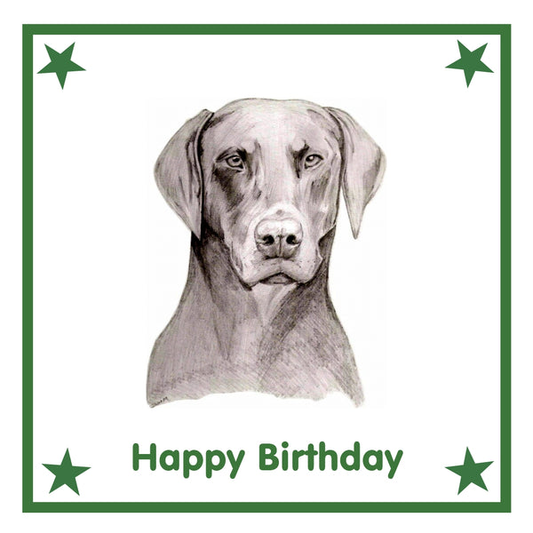 Dobermann Greeting Card Choice of 6 Designs BIRTHDAY, THINKING OF YOU, BLANK