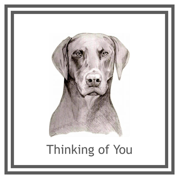 Dobermann Greeting Card Choice of 6 Designs BIRTHDAY, THINKING OF YOU, BLANK