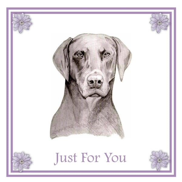 Dobermann Greeting Card Choice of 6 Designs BIRTHDAY, THINKING OF YOU, BLANK