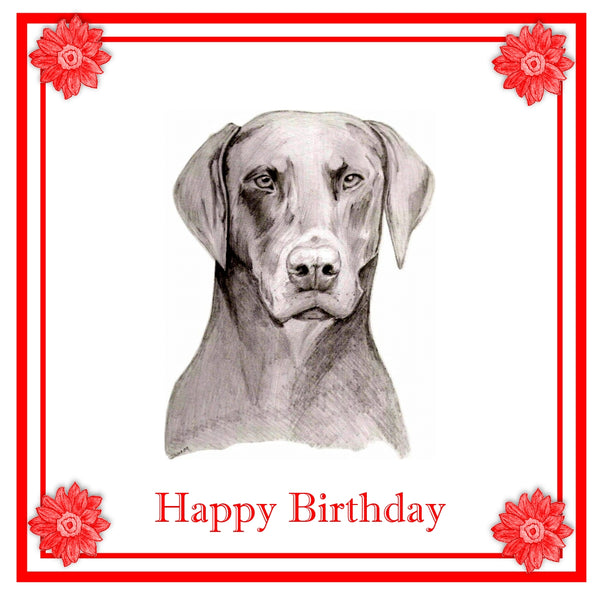 Dobermann Greeting Card Choice of 6 Designs BIRTHDAY, THINKING OF YOU, BLANK