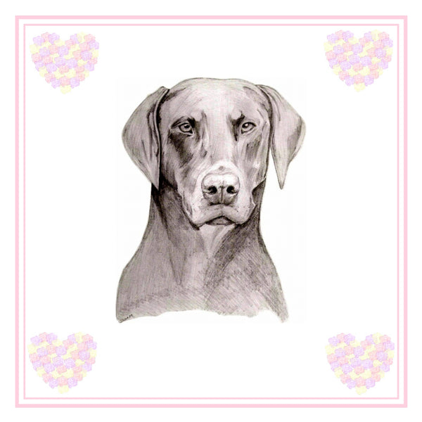 Dobermann Greeting Card Choice of 6 Designs BIRTHDAY, THINKING OF YOU, BLANK