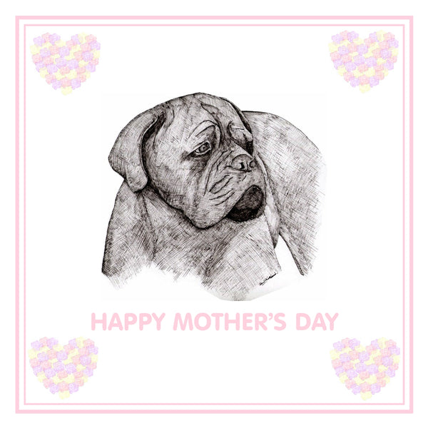 Dogue de Bordeaux Mother's Day Card PERSONALISATION AVAILABLE